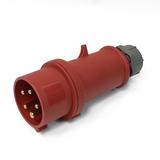 CEE Mennekes, 5pol, 16A/400V, Stecker, Farbe rot, IP44 "ProTOP II", die Neuen Modele ME3207