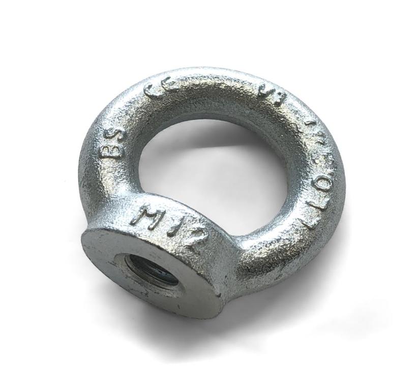 Ultralite Ringmutter M12, ähnlich DIN582, verzinkt Tragkraft 340kg, Material C15