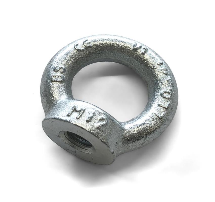 Ultralite Ringmutter M12, ähnlich DIN582, verzinkt Tragkraft 340kg, Material C15