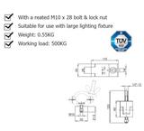 Ultralite Coupler, Half Coupler Montageschelle, M10, schwarz 48-51mm, mit TÜV, belastbar bis 500kg, Code: KCP-831B