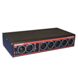 Swisson XSP-5B (Box) , DMX-Splitter *ohne Schuko* kleine Mobil-Version, 1x 5pol IN, 5x 5pol OUT + 1x 5pol thru