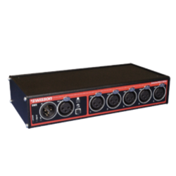 Swisson XSP-3B (Box), DMX-Splitter  *ohne Schuko* 1x 3pol IN - 5x 3pol OUT + 1x 3pol thru kleine Mobil-Version