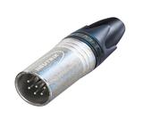 Neutrik 6pol-XLR Kabelstecker vernickeltes Gehäuse, Silber beschichtete Kontakte
