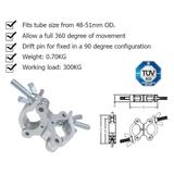 Ultralite Coupler, Slim Swivel Coupler 30mm Doppelschelle für48-51mm, mit TÜV, 300kg, Code: KCP-820