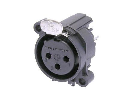 Neutrik 3pol-XLR Chassisbu., Erdung: Separater Massekontakt mit dem Geh. Gegenst. & Front Panel, vertikale Leiterpl.