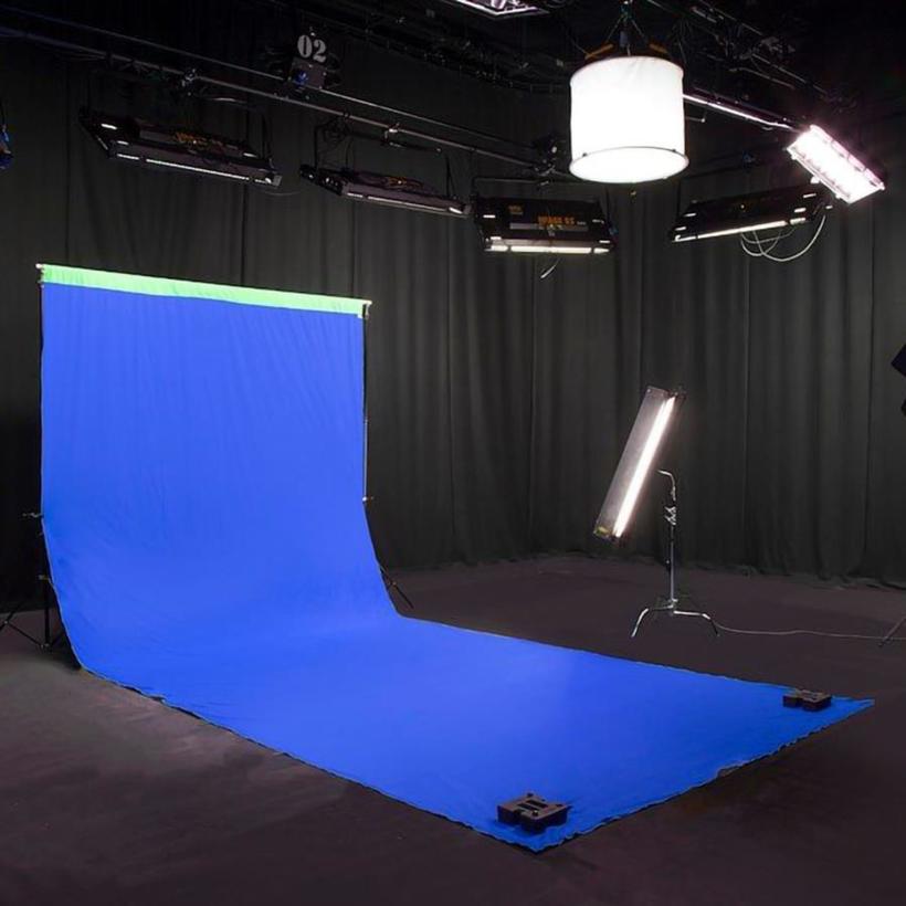 Lastolite Chromakey Textilhintergrund Grün/Blau 300x700cm mit Schlaufe (ohne Stativ/Querstange)