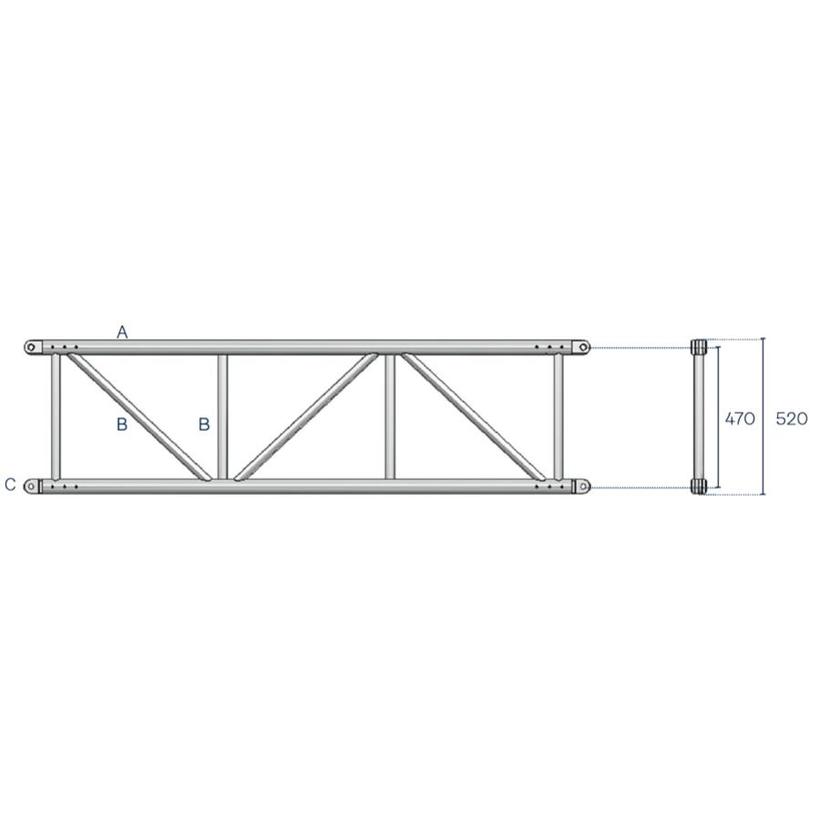 Litec FL52035V high Load Gabeltraverse HL 52 cm. ladder - cm. 35 truss