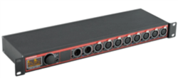 Swisson XPD-28 DMX & RDM A/B Splitter19'" 2x 5p in auf 4x 5p out und 4x3p out   *ohne Schuko*