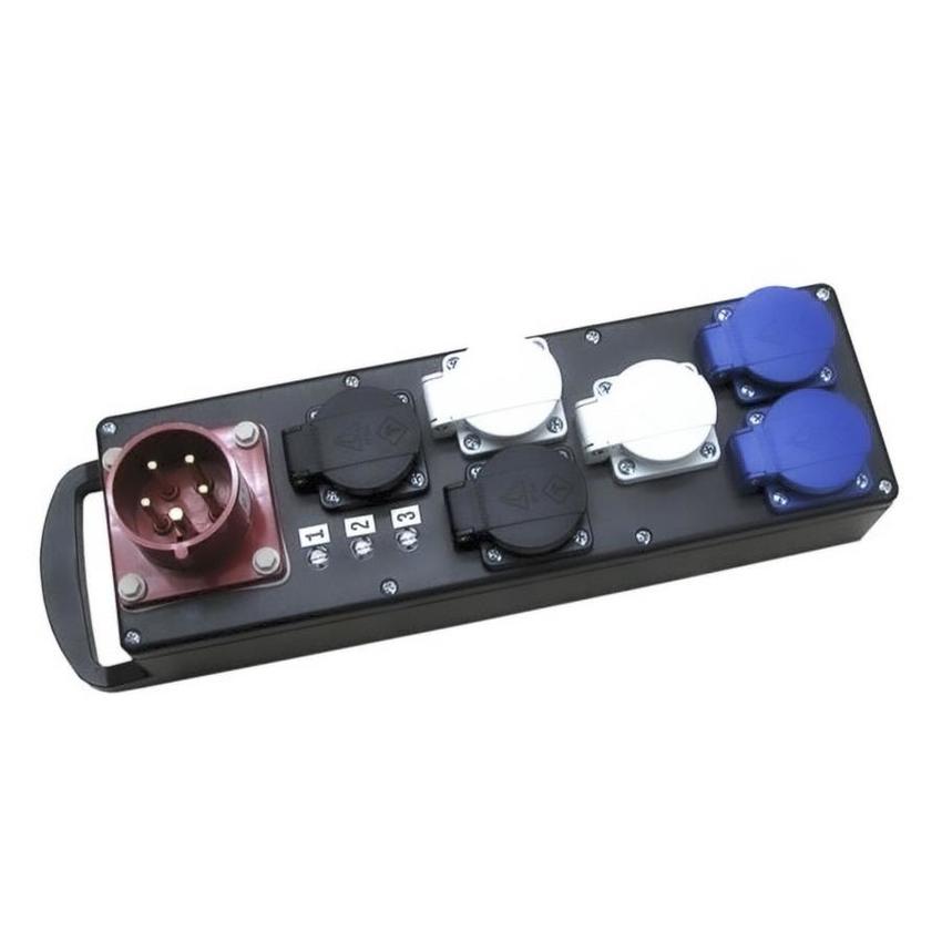 Ultralite Stromverteiler STG 16A, Indoor, IP40, IN: CEE16 Anbaustecker/oben, OUT: 6 Schuko