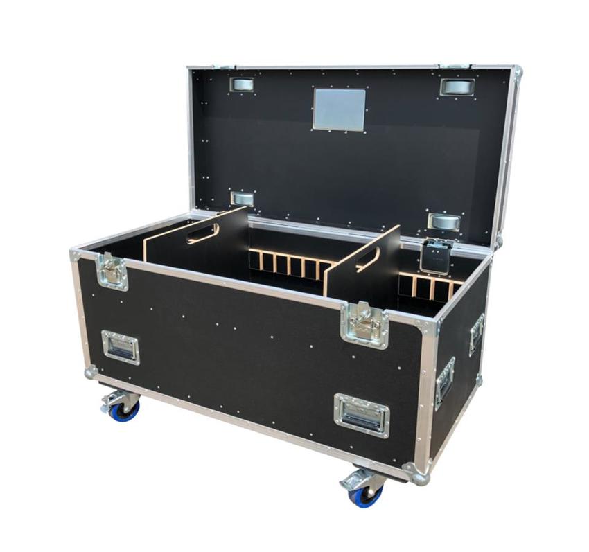 Case Packmaßcase 1200x600x600, heavy duty, schwarz 2x Trennbretter , inkl. Rollen (ca. 100mm Mehrhöhe)