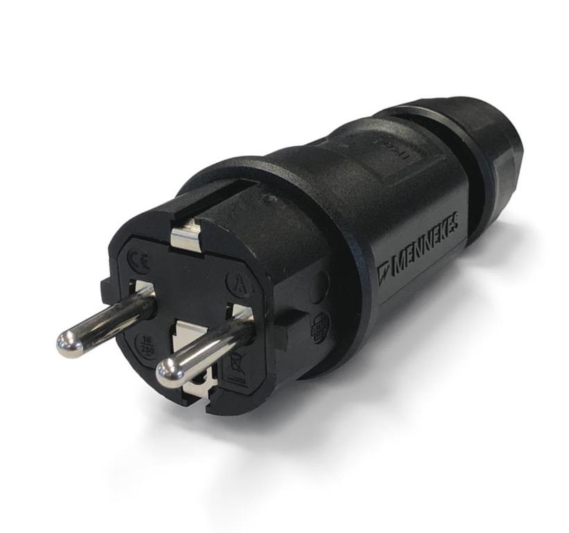 Schukostecker MENNEKES 16A 2p+ PE 230V IP54 Schraubanschluss n.deutscher& französisch/belgischer Norm