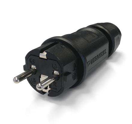 Schukostecker MENNEKES 16A 2p+ PE 230V IP54 Schraubanschluss n.deutscher& französisch/belgischer Norm