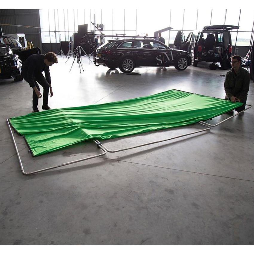 Manfrotto Panorama Hintergrund 4m (Chromakey Grün) 4m x 2.3m (Kit mit Stoff und Rahmen)