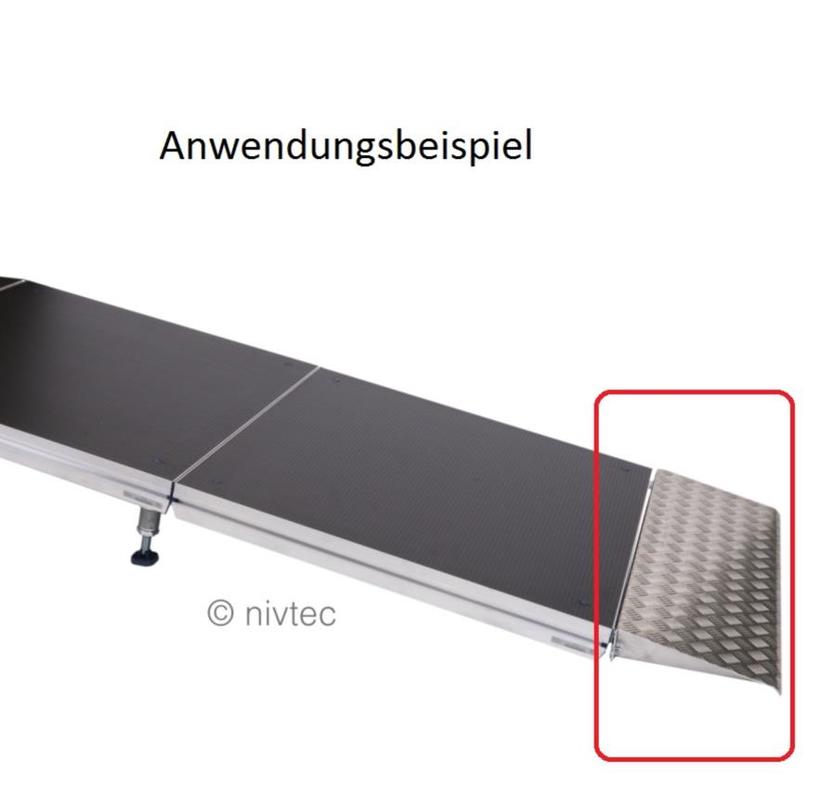 Nivtec Keil für Auffahrrampe, Aluminium-Warzenblech zum direkten Einhängen in Nivtec-Podeste, Breite: 100cm