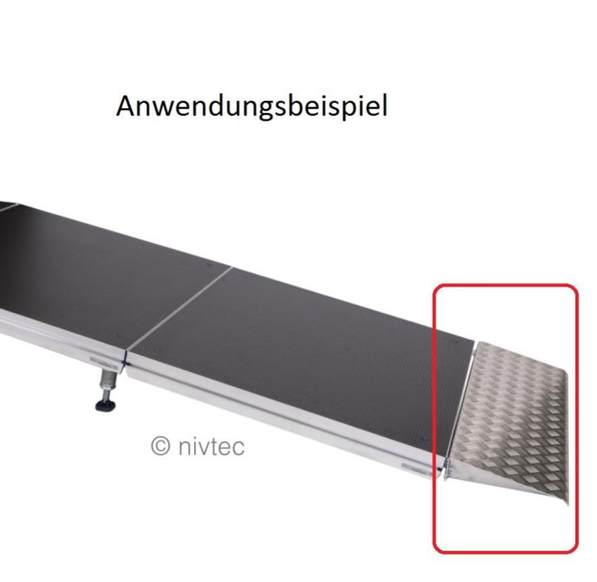 Nivtec Keil für Auffahrrampe, Aluminium-Warzenblech zum direkten Einhängen in Nivtec-Podeste, Breite: 100cm