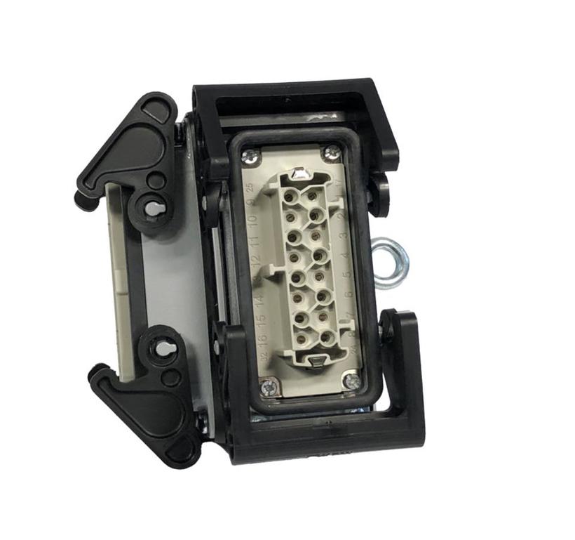 Ultralite Y-Splitter für 16pol Stecker (1x IN, 2x OUT) (Harting, u.ä.), rückseitig Öse mit 10mm Öffnung