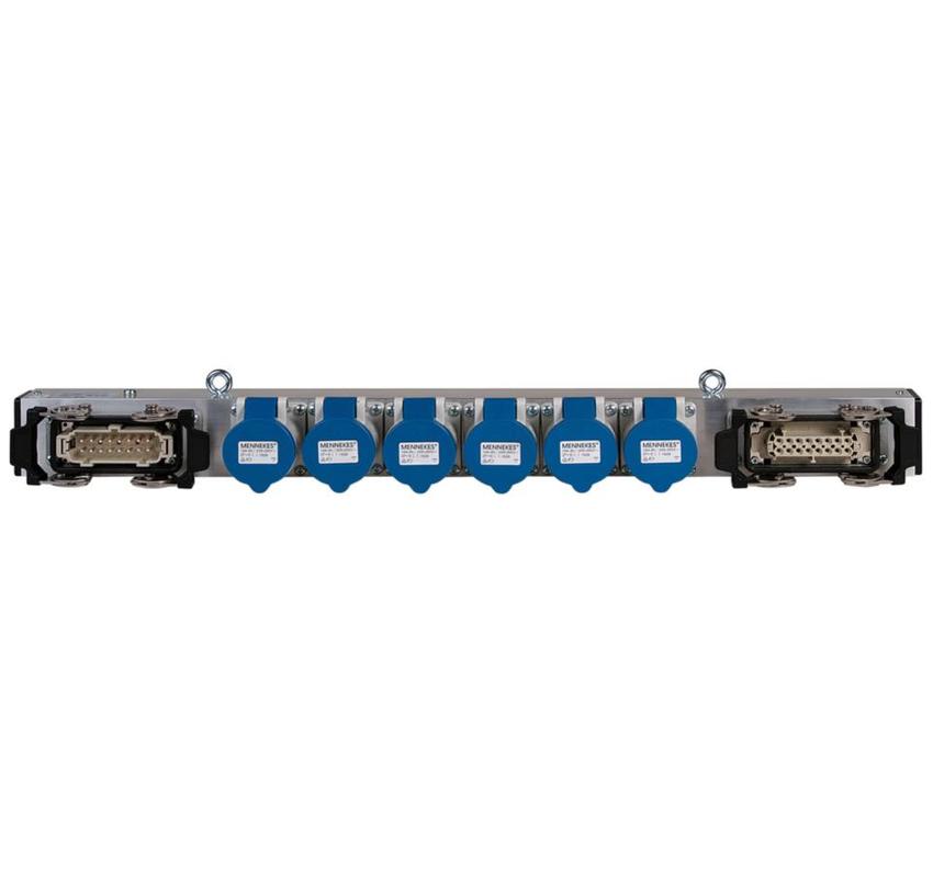 Ultralite Aluverteilerleiste STVA206CE IN:Multipin 16p. OUT:1xMultipin 6xCEE 16 blau