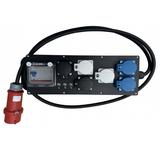 Ultralite Stromverteiler STG 16A, Indoor, IP40, FI, IN: CEE16 Kabel 2m/seitlich, OUT: 6 Schuko, FI 40/0.03