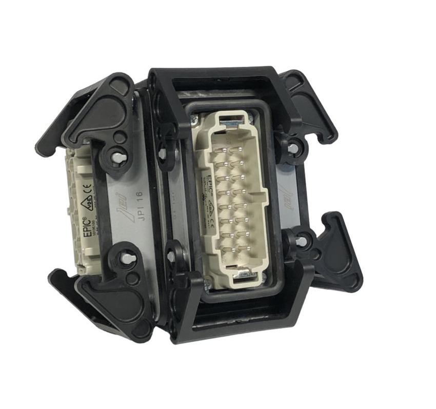 Ultralite Y-Splitter für 16pol Stecker (1x IN, 2x OUT) (Harting, u.ä.), rückseitig Öse mit 10mm Öffnung