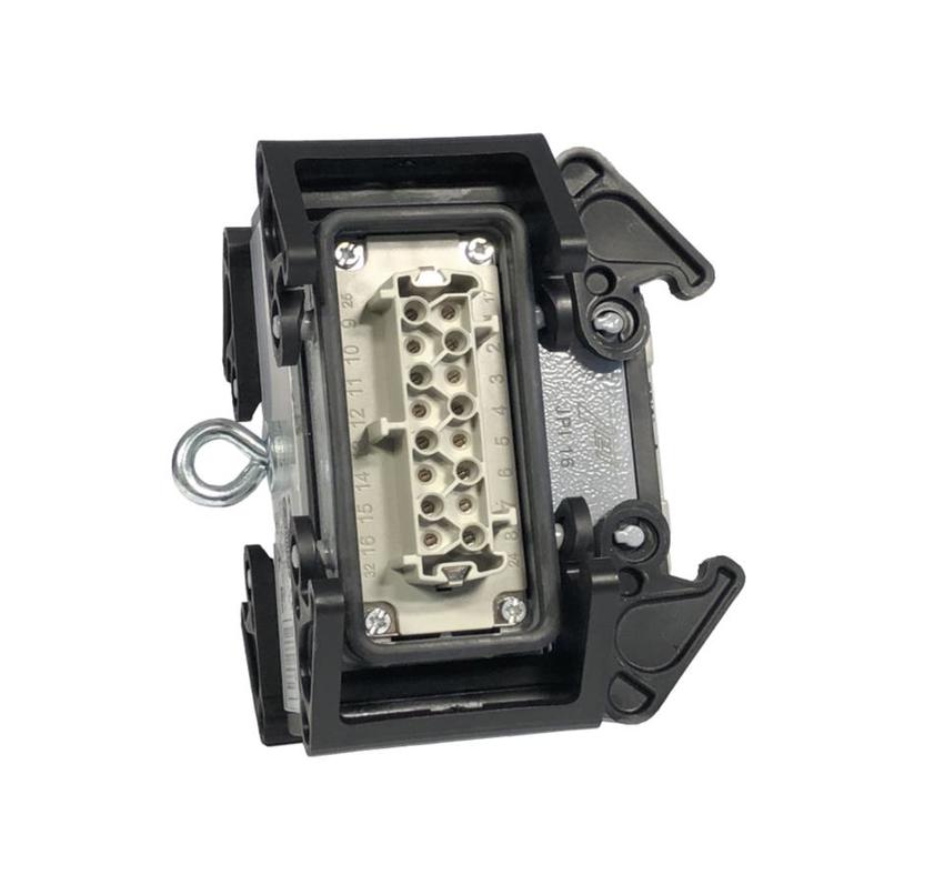 Ultralite Y-Splitter für 16pol Stecker (1x IN, 2x OUT) (Harting, u.ä.), rückseitig Öse mit 10mm Öffnung