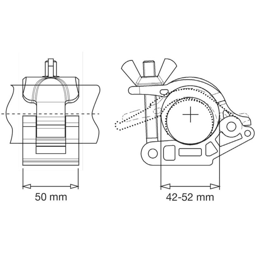 MANFROTTO MP EYE COUPLER WITH LIFTING RING, new code C4463-1 --> Klemmbereich: 42-52mm