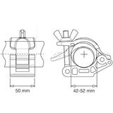 MANFROTTO MP EYE COUPLER W. M12 BOLT+ NUT  new code: C4464-1 --> Klemmbereich: 42-52mm