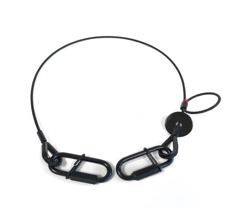 Saveking® Fangseil 03mm, 0.60m lang, 20Kg, SCHWARZ mit Dämpfungselement & beidseitige Kausche