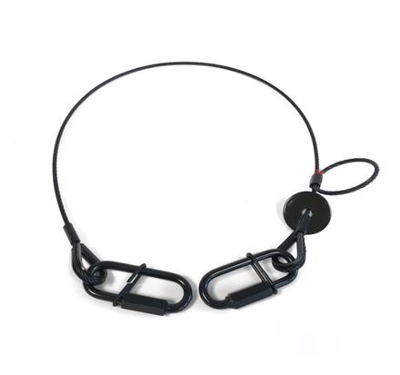 Saveking® Fangseil 03mm, 0.60m lang, 20Kg, SCHWARZ mit Dämpfungselement & beidseitige Kausche