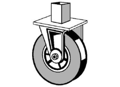 Ultralite Maxi-/Variostage Lenkrolle für Steckfüße 45x45mm ungebremst, Gummi abriebfest, D=200 mm