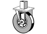 Ultralite Maxi-/Variostage Lenkrolle für Steckfüße 45x45mm ungebremst, Gummi abriebfest, D=200 mm