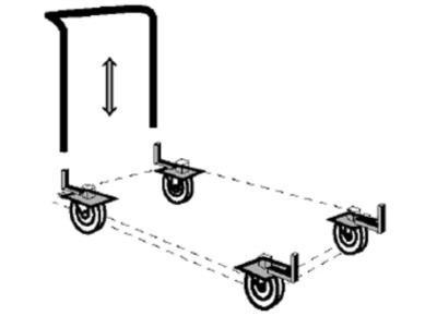 Ultralite Maxi-/Variostage Transportrollen, für Aufnahme 60x60mm, abriebfest, 200kg je Gummirolle, Ø200mm