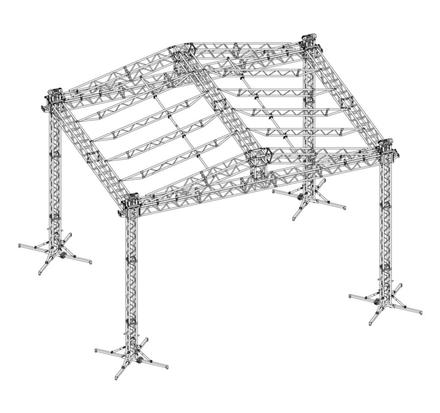 Litec Double Pitch Roof System, Size 08x06m, max. possible height 5.85m