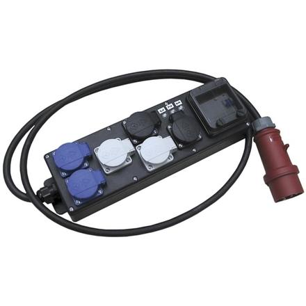 Ultralite Stromverteiler STG 16A, Indoor, IP40, FI, IN: CEE16 Kabel 2m/seitlich, OUT: 6 Schuko, FI 40/0.03