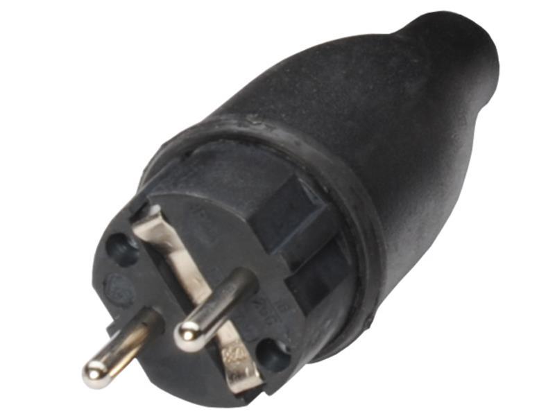 Schukostecker Gummi robust und feuchtigkeitsgeschützt IP44, Typ Merten: 123851 Reach:Lead(CAS7439-92-1)