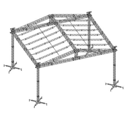 Litec Double Pitch Roof System, Size 10x08m, Heavy Duty max. possible height 5.85m