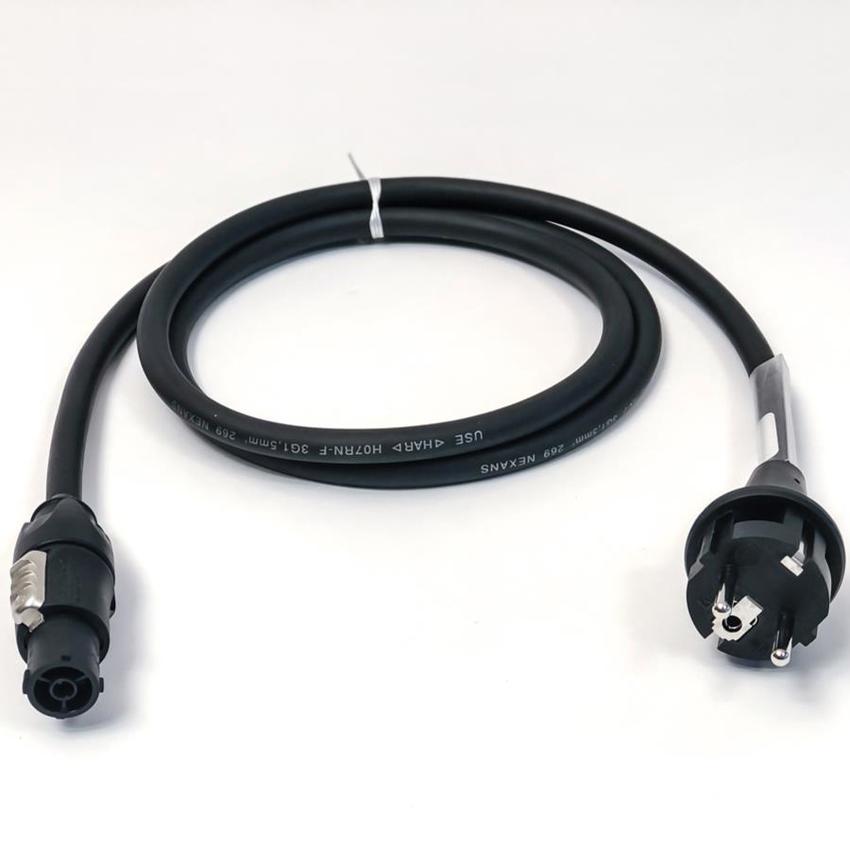 Schuko auf Powercon  3x1.5mm², 3m, konfektioniert, TRUE1 H07RN-F mit angespr. Kunststoff-Stecker+ Neutrik TRUE1