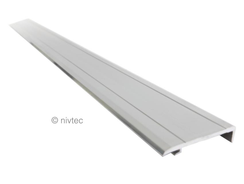 Nivtec Verblendungsleiste aus Aluminium, Länge: 150cm, zum direkten Einhängen in Nivtec Podeste (Nutseite!)