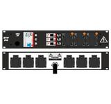 Ultralite Stromvert. STVPA 32A, FI, IN: CEE32 Kabel 2m/vorne OUT: 3 Schuko vorne., 6 Schuko rücks., 3 LS C16
