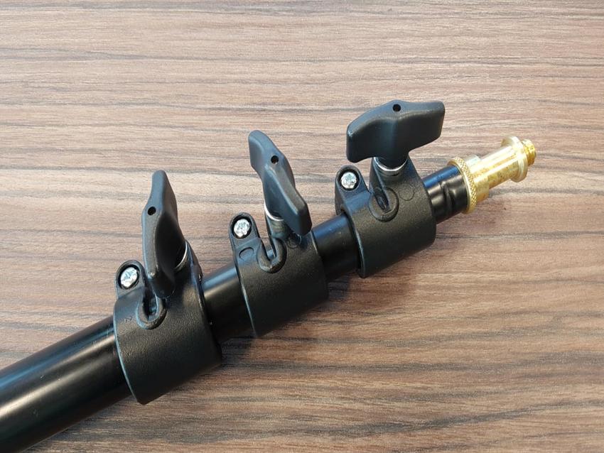 MANFROTTO MICROPHONE BOOM, 4 SECTIONS, 66-223cm Alu-schwarz, Mikrofon Angel, 16mm Zapfen mit 3/8" Gewinde