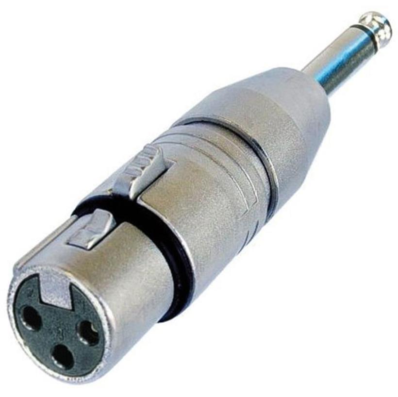 Neutrik 3pol-XLR Kabelbuchse - Mono 6.35 mm Klinkenst. Serie: Adapter XLR-3-KA-BU/6.35-ST