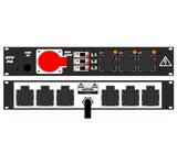 Ultralite Stromvert. STVPA 32A, IN: CEE32 Kabel 2m/rücks. OUT: 1 CEE32, 3 Schuko vorne., 6 Schuko rücks., 3 LS C16