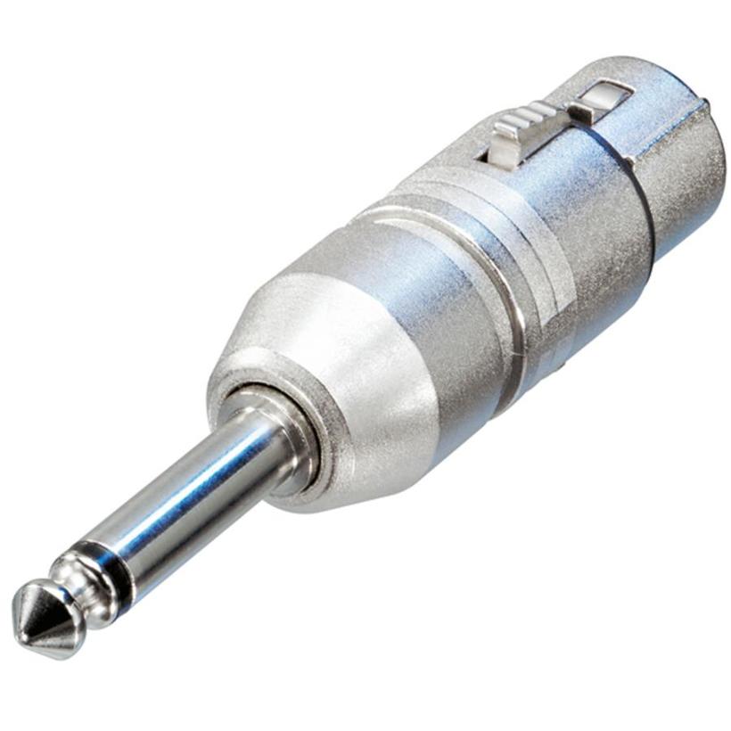 Neutrik 3pol-XLR Kabelbuchse - Mono 6.35 mm Klinkenst. Serie: Adapter XLR-3-KA-BU/6.35-ST