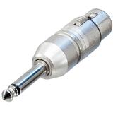 Neutrik 3pol-XLR Kabelbuchse - Mono 6.35 mm Klinkenst. Serie: Adapter XLR-3-KA-BU/6.35-ST