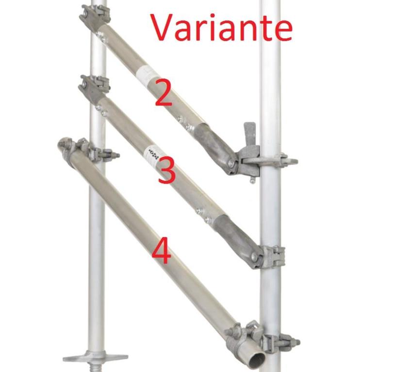 Layher AR Alu-Diagonale, FL: 2,00 FH: 0,675m-Halbk./Halbk. Alu-Verstrebung Variante 3 - Halbkupplung / Halbkupplung