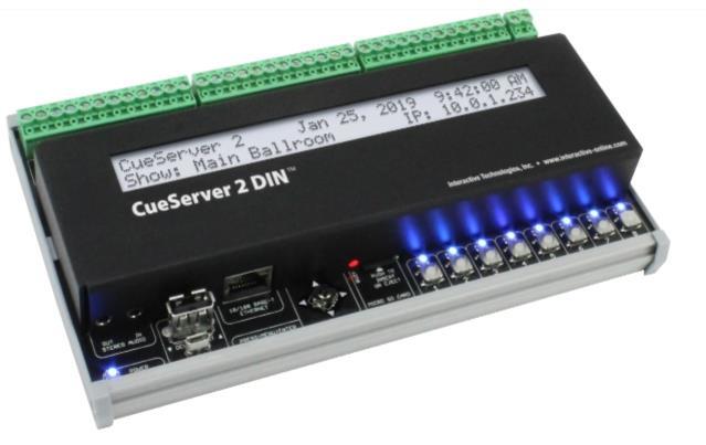 Interactive Technologies CueServer2 DIN - DIN-Rail mounted 6-30V DC, PSU not included, with 2 Universe License
