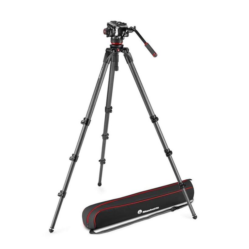 MANFROTTO Fluid-Videokopf 504X 504X Fluid Video Kit mit 536 CF Single Leg Stativ