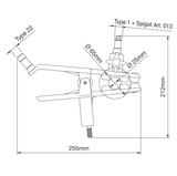 MANFROTTO SKY HOOK GAFFER GRIP, Kroko Klemme verstellbar, --> 25-65mm Klemmbereich,  mit 013 Zapfen