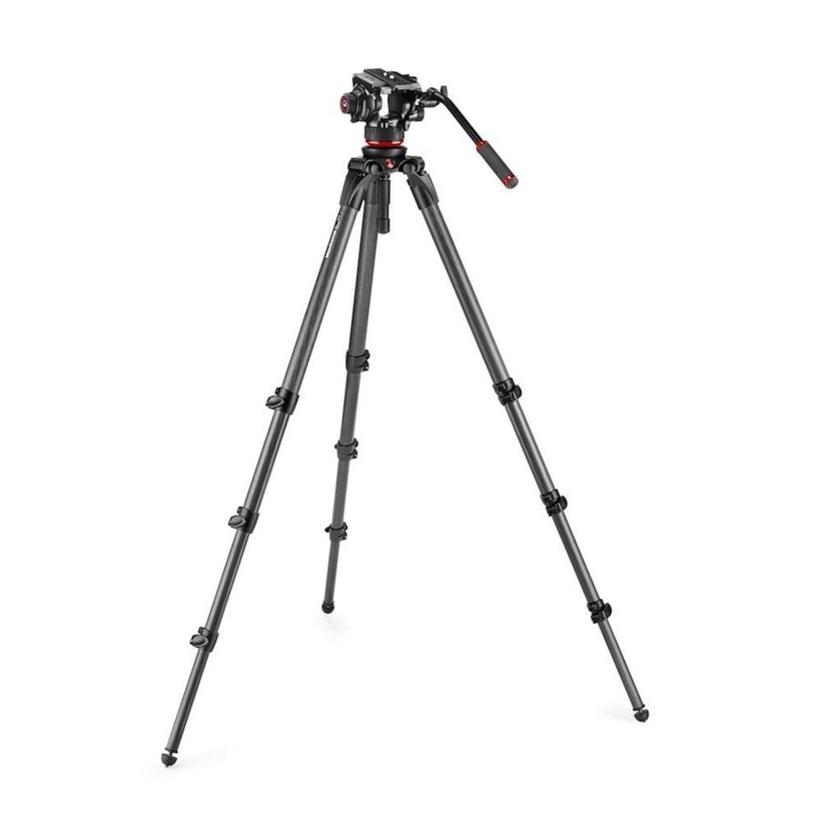 MANFROTTO Fluid-Videokopf 504X 504X Fluid Video Kit mit 536 CF Single Leg Stativ
