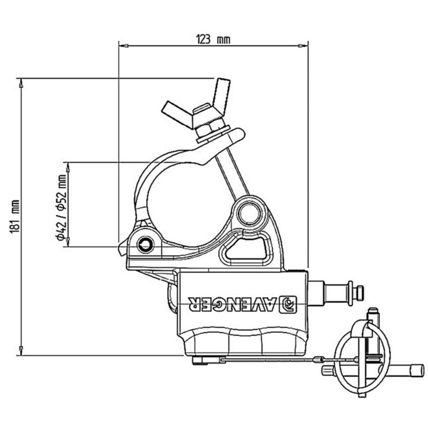 MANFROTTO BARREL CLAMP --> 40-52mm Klemmbereich new code C345-1 (28mm und 16mm Aufnahme)
