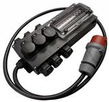 Ultralite Stromverteiler STG 32A, Outdoor, IP44, 9x LS IN: CEE32 Kabel 2m/seitlich, OUT: 9 Schuko,